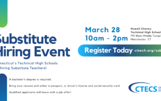 Substitute Teacher Hiring Event, 10am-2pm, March 28, 2024