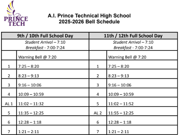 Full Day Schedule 2025-2026