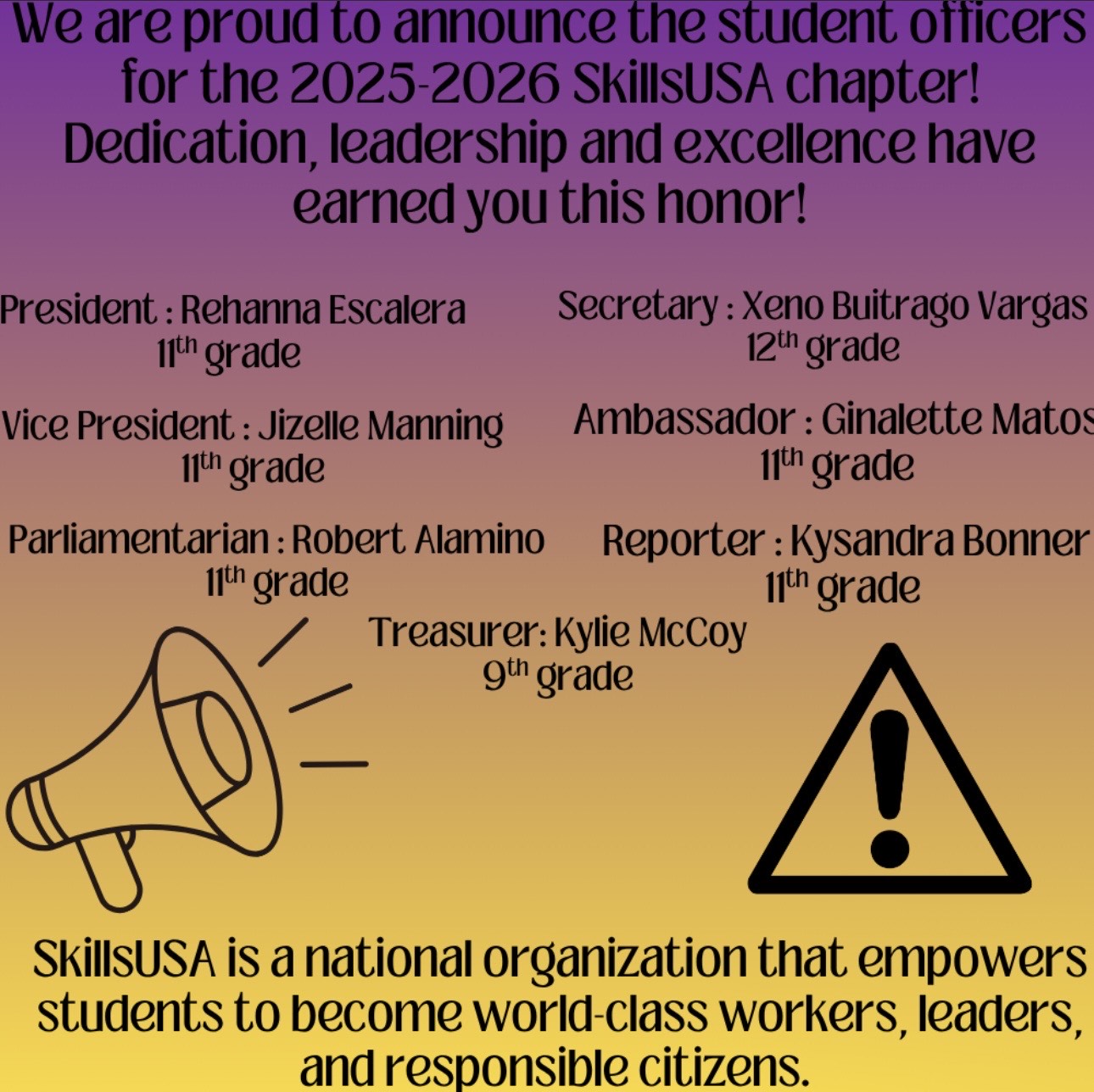 SkillsUSA Officer Announcement